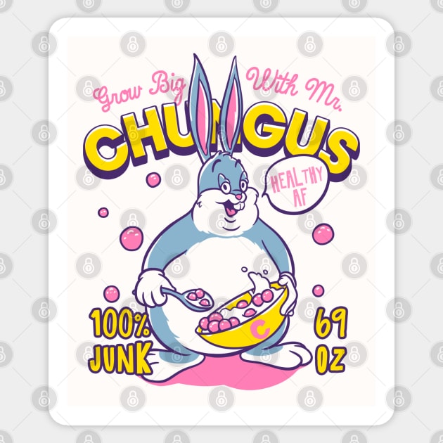 Big Chungus Cereal - Grow Big With Mr. Chungus | meme Sticker by anycolordesigns